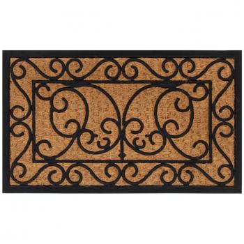 Felpudo rectangular de goma y fibra de coco 45x75 cm
