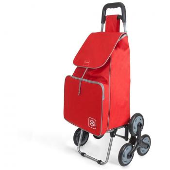 Metaltex Peony - Carro de Compra con 6 Ruedas, 48 Litros, Rojo