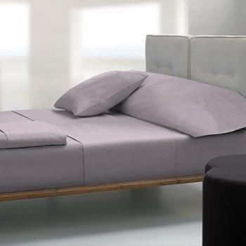 Atrivm Lifting Leaves - Juego de sábanas, 3 piezas, para cama de 180 cm, color malva