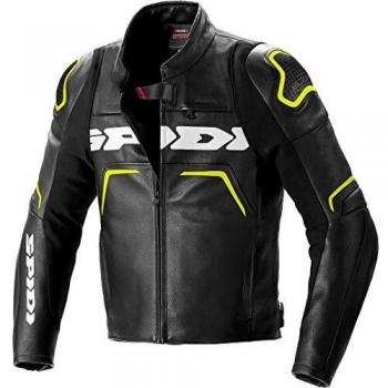 Spidi Evorider 2 - Chaqueta de piel para moto, color negro y neón