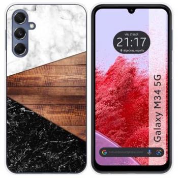 Funda de Silicona para Samsung Galaxy M34 5G con Diseño de Mármol y 11 Dibujos