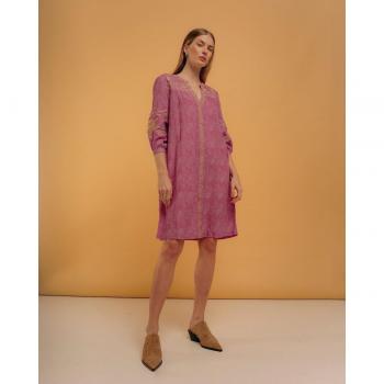 Niza - Vestido corto con manga larga y bordado