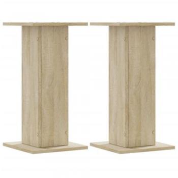 Sonoma Oak Speaker Stands 2 pcs 30x30x60 cm Engineered Wood