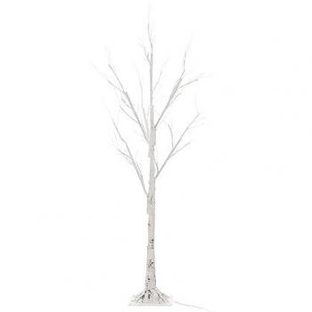 Árbol de Navidad Blanco Metal con 48 luces LED para interior y exterior de 120 cm