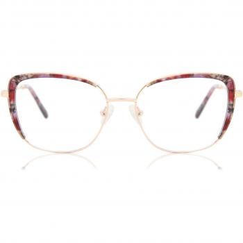 Gafas Cat Eye Montura Completa Metálica Rose-Dorados con Lentes Recetados y Protección Anti-Azules para Mujer - SmartBuy Collection