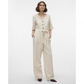 Vero Moda Mono Largo Jazzlyn Beige - Mono largo de mujer de lino, color beige