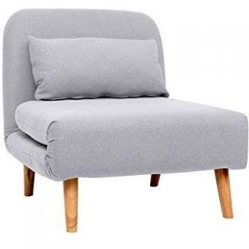 Sillón nórdico convertible tejido gris claro Amiko