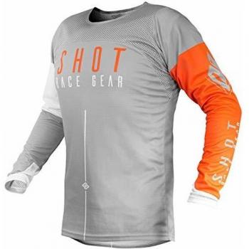 SHOT Aerolite Alpha - Camiseta de cross, color gris claro y naranja