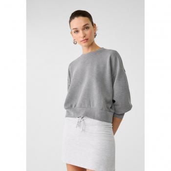 Plush Skort with Ribbed Waistband - Grey Melange S