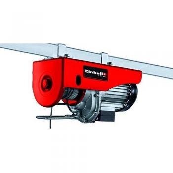 Einhell Polipasto eléctrico - TC-EH 500. 800 W, interruptor de parada de emergencia y termostático, freno automático. Incluye cable de 12 m, rodillo guía con gancho de carga y cierre de seguridad