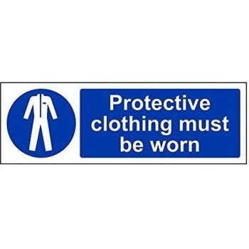 vsafety 41078 ax-rropa protectora debe llevarse obligatorio EPI Sign, plástico rígido, paisaje, 300 mm x 100 mm, color azul