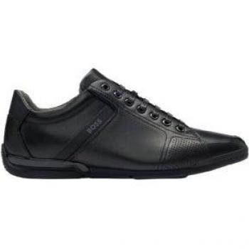 Zapatillas de piel Saturn negro BOSS para hombre - Low Logo negro - Talla 46