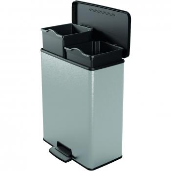 Curver Cubo de Basura con Pedal IML Metalizado 26 litros + 26 litros
