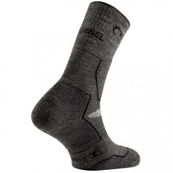 Calcetines de montaña Lurbel Malvina Five, Calcetines largos unisex, color gris oscuro y negro, talla S (36/38), fabricados en lana, sin costuras, transpirables y anti-olor, ideales