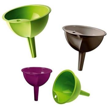 Embudo de plástico Ø 14 cm, set de 6 unidades, colores surtidos