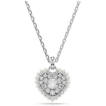 Swarovski Hyperbola Necklace, Heart, White, Rhodium plated - 38cm