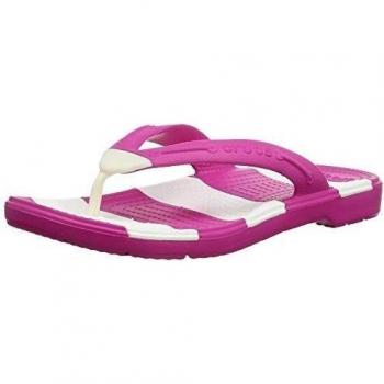 Crocs Beach Line Flip - Sandalias de caucho Unisex, Fuchsia, 38-39