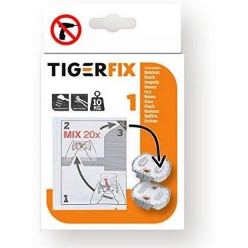 Tiger Montageset TigerFix Tipo 1 - Adhesivo para Accesorios de Baño, Metal, 2 Piezas