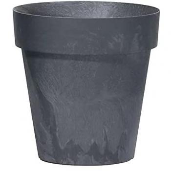Maceta CUBE Efecto Hormigón 1,2L - Antracita - 140x140x124 mm - Decoración de Jardín