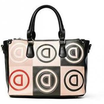 Desigual Mujer Bols_Logo Patch Safi Bolso de asa, Beige