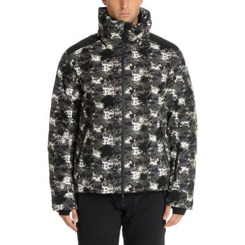 Emporio Armani EA7 Abstract Multicolour Ski Jacket with Zip, Multicolor male, Size: M