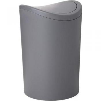 Papelera de Baño Basculante 6L Gris, Polipropileno Libre de BPA, Medidas 19 x 19 x 28 cm