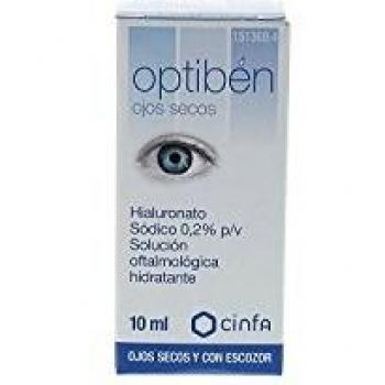 Optiben Cinfa Solución Oftalmológica Hidratante para Ojos Secos y con Picor, 10 ml