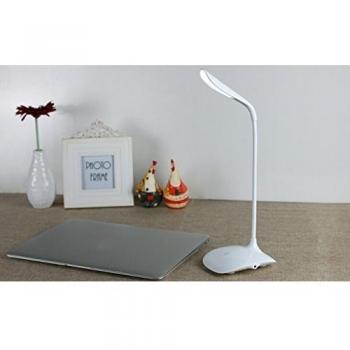 Lámpara Led Táctil Cable USB Recargable para Mesa Noche Lectura Escritorio 14 Leds, Cuello Cisne 4-6W, 3 Niviles de Brillo Ajustable