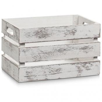 Zeller 15130 Caja de Almacenamiento, Madera, Blanco, 31x21x18.7 cm