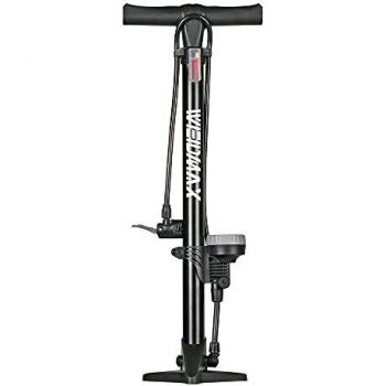 WEIDMAX Bomba para Bicicleta, Bomba ergonómica para Piso de Bicicleta Bomba de inflado de neumáticos para Bicicleta Bomba infladora portátil con manómetro y Cabezal de válvula Inteligente