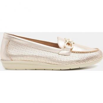 Mocasines de mujer en piel con estribo - Color Oro