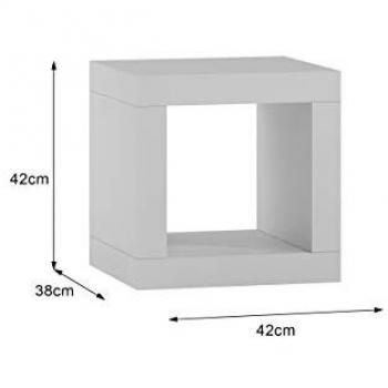 Estantería KALAX 1x1 de salón - Compartimentos modernos - Dimensiones: 42x38x42cm - Color: Blanco