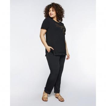 Pantalón recto de mujer suave con cintura elástica