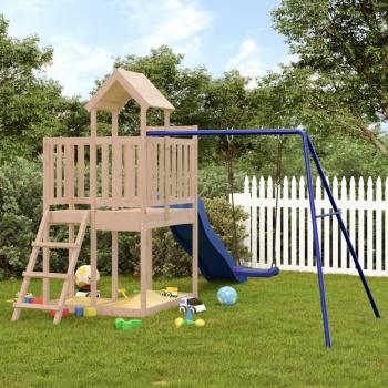 Parque Infantil de Exterior Casa de Juegos Niño Madera Maciza de Pino Impregnada, Madera de Pino Maciza, Madera Maciza Douglas Marrón