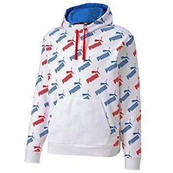 Puma Amplified Hoody TR Sudadera, Hombre, White-Palace Blue, M
