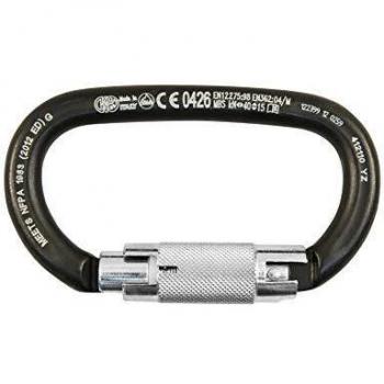 Desconocido Kong OVALONE c.steelosquetón Acero.Zinc autoblock Mosquetón, Adultos Unisex, Negro