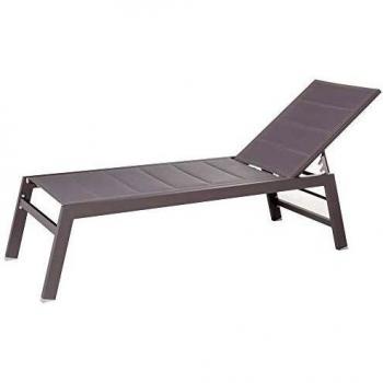 Tumbona de jardín de Aluminio marrón para terraza y Exterior Garden - LOLAhome