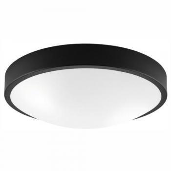 Lámpara de Techo Jonas, Metal y Vidrio, Negra, 8x36x36 cm