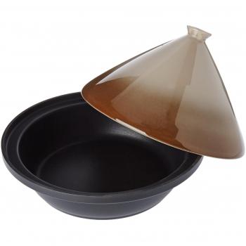 Tajín de Inducción de Acero Inoxidable Taupe 30 cm con Cúpula Cerámica