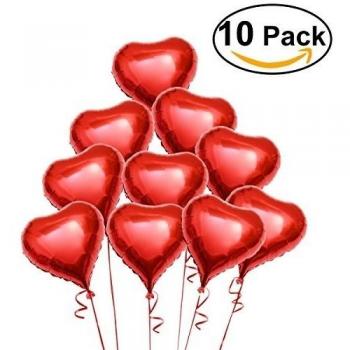 PIXNOR Globos de helio la hoja con las cuerdas para el día de San Valentín decoración de compromiso de boda, paquete de 10