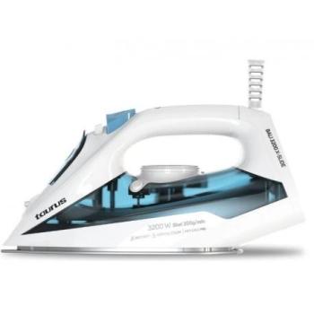 Plancha de Vapor Taurus Bali 3200 X-Slide, 3200W, Golpe de Vapor 200g/min, Suela Cerámica, Capacidad 430ml, Blanco y Azul