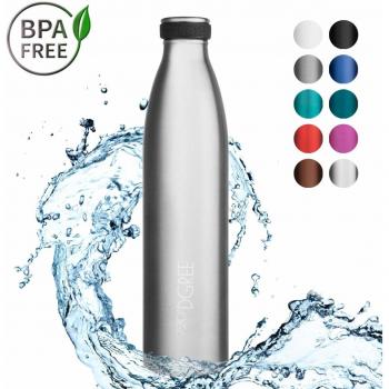 720°DGREE Botella Agua Acero Inoxidable “milkyBottle“ – 750ml - Sin BPA Free, Antigoteo y Prueba de Fugas - Frasco térmico, Cantimplora Aislada - Bebida con Gas, Deporte, Escuela, Gimnasio, Exteriore