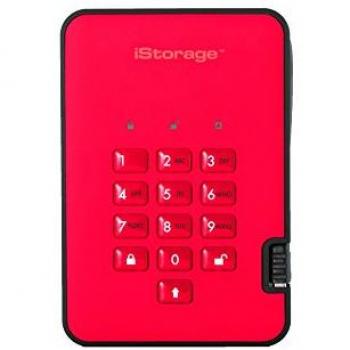 iStorage diskAshur2 HDD 500 GB - Secure Portable Hard Drive - Password Protected, Dust/Water-Resistant, Hardware Encryption IS-DA2-256-500-R