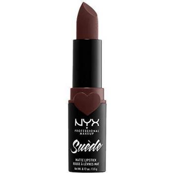 NYX Professional Makeup NYX Professional Makeup Barra de Labios Mate de Larga duración y Cobertura Total Suede Matte Lipstick Tono 7 Cold Brew Color Marrón Oscuro, Mujer, Talla única