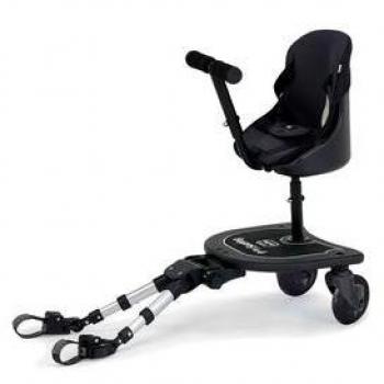 Patinete con asiento Asalvo KID SCOOTER para silla de paseo - Plataforma Buggy Board con sillín, diseño ergonómico, fácil de instalar, compatible con la mayoría de sillas de paseo, estructura resistente, ruedas suaves y