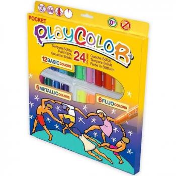 TEMPERA SOLIDA PLAYCOLOR POCKET 24 COLORES VARIOS PAPELERIA