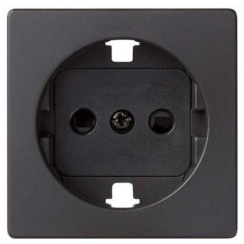 Tapa base de enchufe schuko negro mate Serie Concept