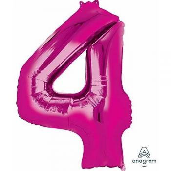 amscan - Globo, diseño de número 4, Color Rosa