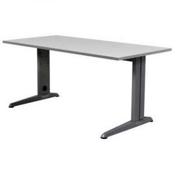 MESA METAL ROCADA 160 X 80 CM. ESTRUCTURA DE ALUMINIO REGULABLE TABLERO COLOR GRIS