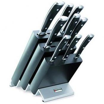 Wüsthof Classic-Ikon - Bloque de 9 cuchillos, madera
